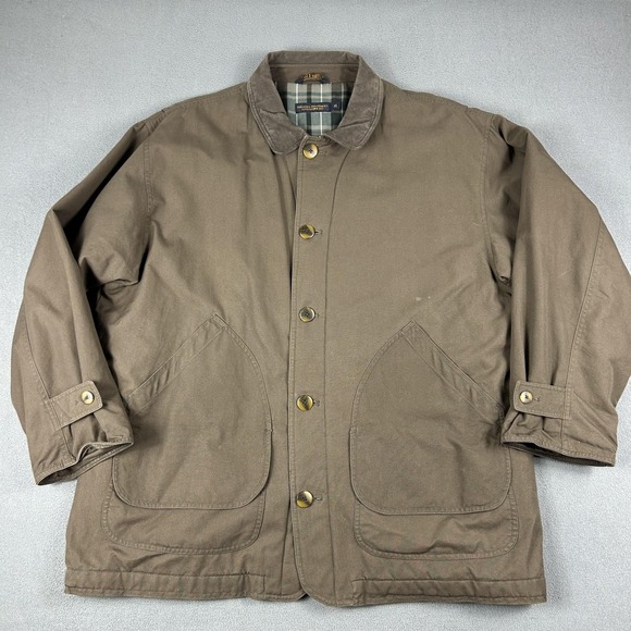 Brooks Brothers Other - Brooks Brothers Jacket Mens XL Brown‎ Barn Coat Field Chore Leather Collar Plaid